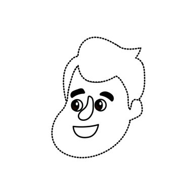 Şekil avatar adam yüz saç modeli tasarım vektör çizim ile noktalı