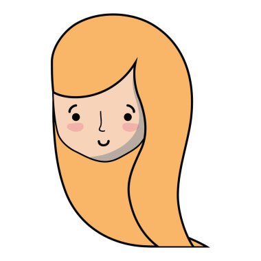 sevimli kadın baş saç modeli tasarımı ile illüstrasyon vektör