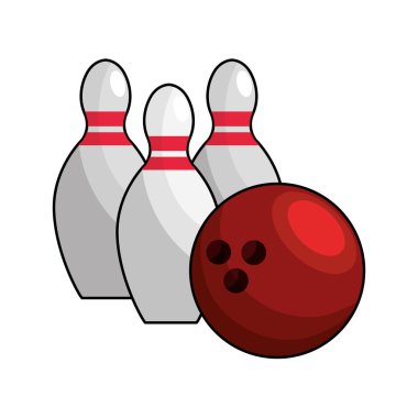 renk bowling pin ball simgesi, vektör illustraction tasarımı