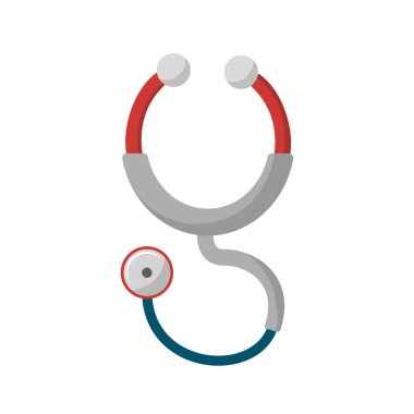 Kırmızı stetoskop tıbbi alet gözden geçirme, vektör çizim