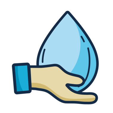 Su damla ekoloji presenvation vektör çizim için el