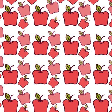 kırmızı lezzetli elma sağlıklı meyve arka plan, vektör çizim