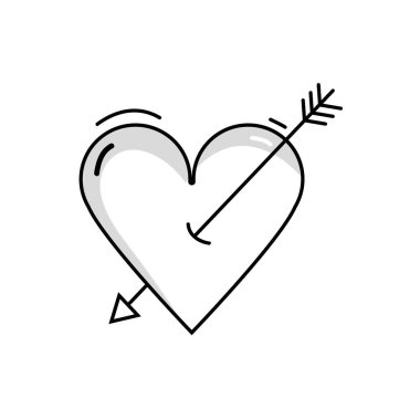 satır güzellik romantik kalp ile ok tasarlamak vektör