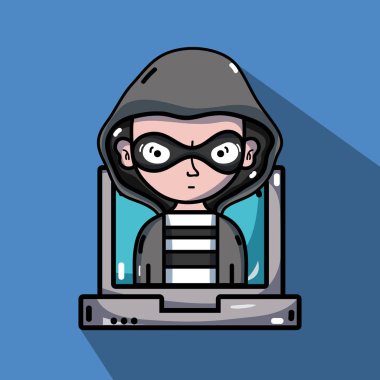 kişi hacker programcı virüs içinde sistem vektör çizim için