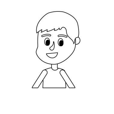 saç tasarım ve rahat t-shirt vektör çizim çizgi çocuk