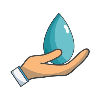 Su damla sembol çevre bakım el vektör çizim için