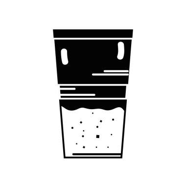 kontur lezzetli kahve espresso cam vektör çizim simgesi