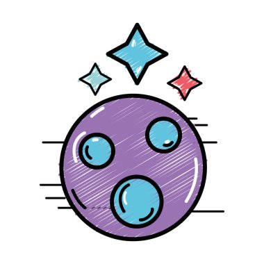 gezegene yıldız evren gökada uzayda vektör çizim ile