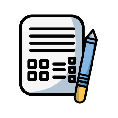 kurşun kalem aracı vektör çizim ile iş belge bilgileri