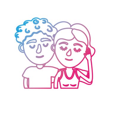 satır çift sevgilisi ile birlikte saç modeli tasarlamak vektör