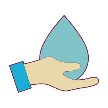 Su damla ekoloji presenvation vektör çizim için el