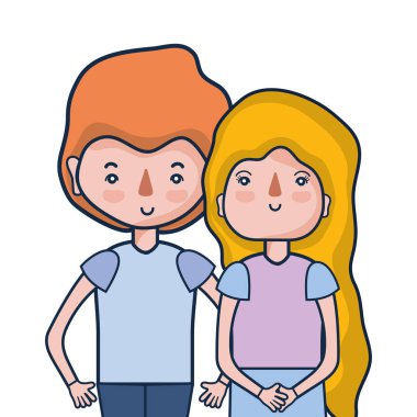 Güzellik çift ile birlikte saç modeli tasarım illüstrasyon vektör