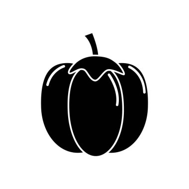 siyah kontur sağlık biber sebze kutsal kişilerin resmi, vektör çizim