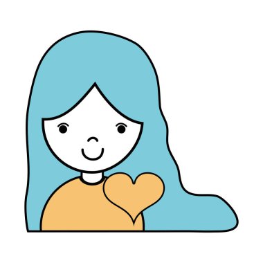 güzellik kız saç modeli ve kıyafet vektör çizim ile