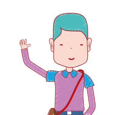 adam rahat kıyafetler ve saç modeli vektör çizim