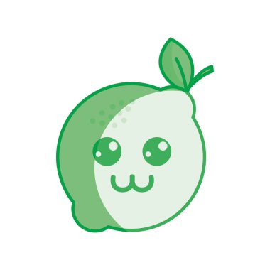 siluet kawaii güzel mutlu limon kutsal kişilerin resmi, vektör çizim