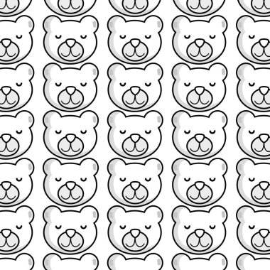 satır şirin ayıcık baş arka plan vektör çizim