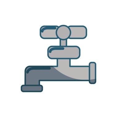 mavi çizgili musluk kapalı su tasarrufu, illüstrasyon vektör için