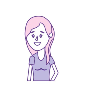 kadın saç modeli ve bluz tasarım vektör çizim ile