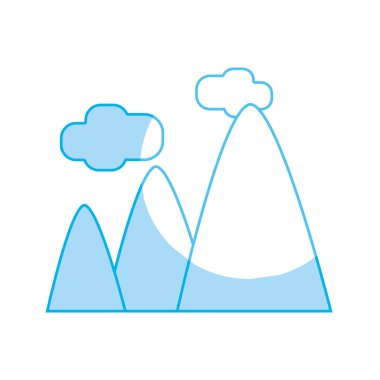 siluet dağlar bulutlar ve doğal peyzaj vektör çizim ile