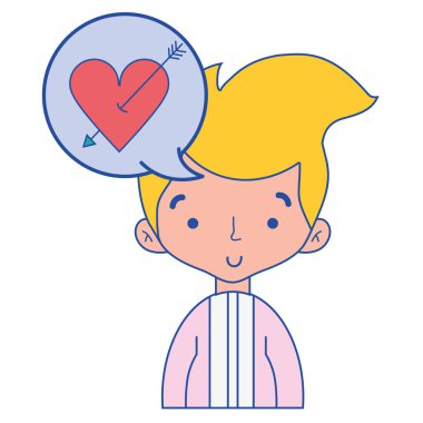 saç modeli ve sohbet kabarcık vektör çizim ile şirin adam