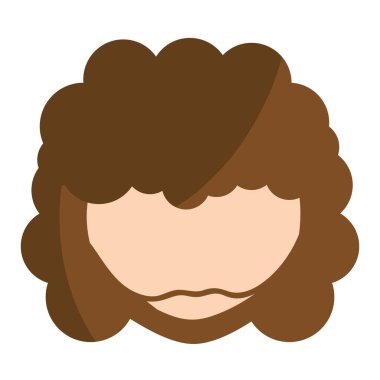 hippi erkek yüz bıyık ve saç modeli, vektör çizim ile