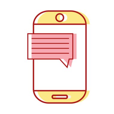 sohbet kabarcık metin vektör çizim ile Smartphone teknoloji