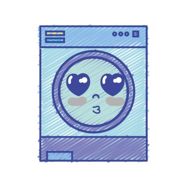 Kawaii makine vektör çizim çok seviyoruz içinde şirin