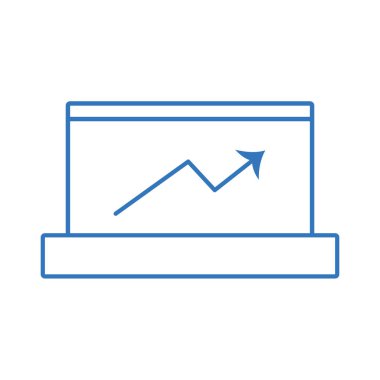 siluet teknoloji laptop için iş bilgi vektör çizim