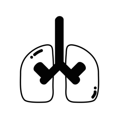 kontur akciğerler organ anatomi pulmoner bakım vektör çizim için