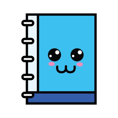 Kawaii şirin ihale defter araç vektör çizim