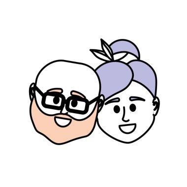 çift kafa ile birlikte saç modeli tasarım illüstrasyon vektör