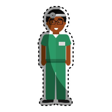 Doktor tıbbi gözlük ve reflektör, vektör çizim tasarım