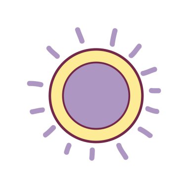 güzel güneş ve doğal hava stil vektör çizim