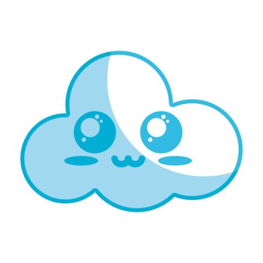 siluet kawaii şirin ihale bulut hava vektör çizim