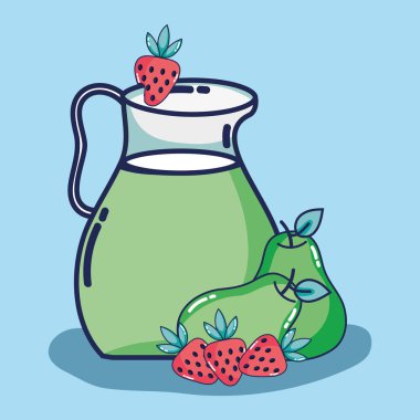 vektör çizim yenilemek için lezzetli kavanoz suyu içecek