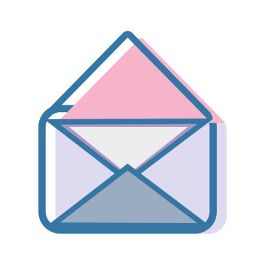 açık mektup mesaj iletişim kavramı simgesine, vektör çizim