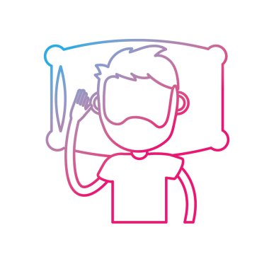 çizgi adam saç modeli ile uyku vektör çizim tasarım