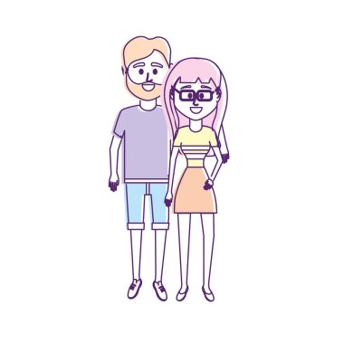 Çift clouthes tasarım vektör çizim simgesi ile birlikte