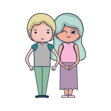 Güzellik çift ile birlikte saç modeli tasarım illüstrasyon vektör