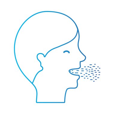 çizgi adam soğuk ve boğaz hastalık vektör çizim ile