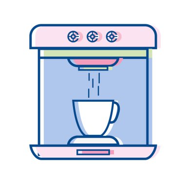 teknoloji kahve makinesi elektrikli mutfak gereçler vektör çizim