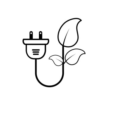 ekoloji güç kablosu ile doğal vektör çizim bırakır