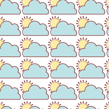 güneş tropikal hava arka plan vektör çizim ile güzel bulut