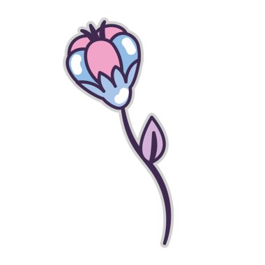 güzel çiçek yaprakları botanik bitki, vektör çizim ile