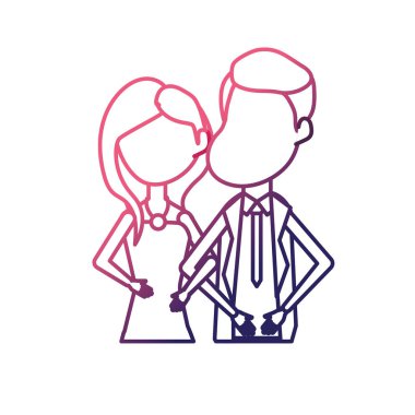 satır mutlu çift birlikte ve romantik kutlama vektör çizim