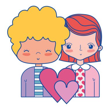 Güzellik çift ile birlikte saç modeli tasarım illüstrasyon vektör