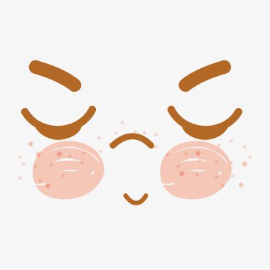 kutsal kişilerin resmi, vektör çizim Kawaii yüz gözleri kapalı