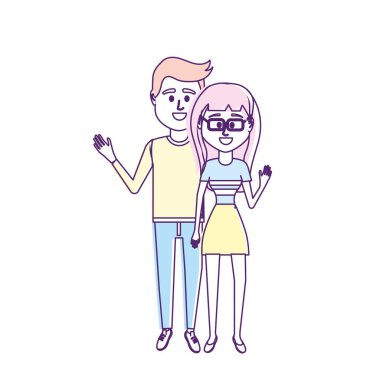 Çift clouthes tasarım vektör çizim simgesi ile birlikte