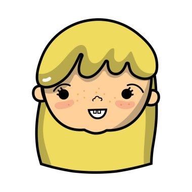 avatar kız baş saç modeli tasarımı ile illüstrasyon vektör